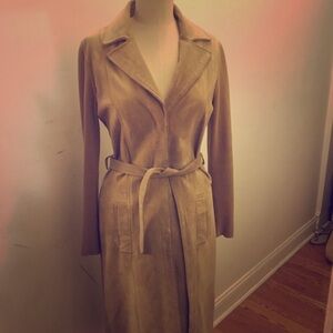 Genuine suede and knit coat